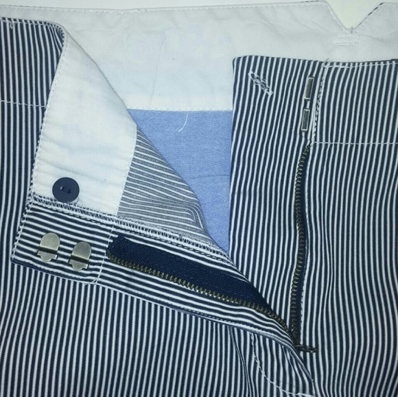 Lands' End Seersucker Pants Navy Blue White - Picture 6 of 8